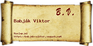 Babják Viktor névjegykártya