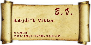 Babják Viktor névjegykártya